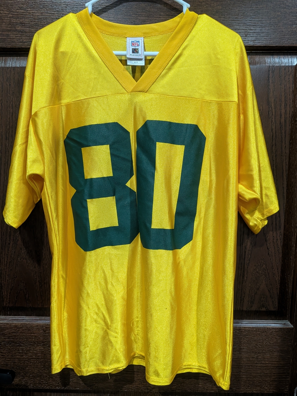 NFL Yellow Men's Jersey with Green 80 Print